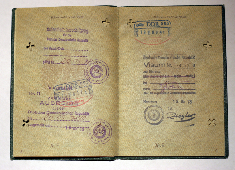 old passport german entry stamo