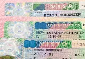 Schengen Visa on passport page