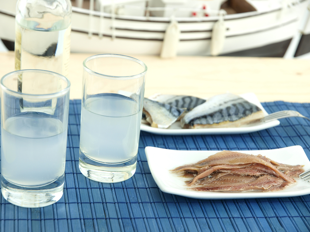 Ouzo and seafood 