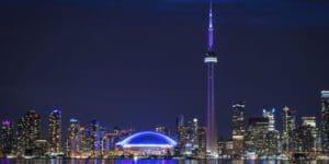 toronto skyline at night