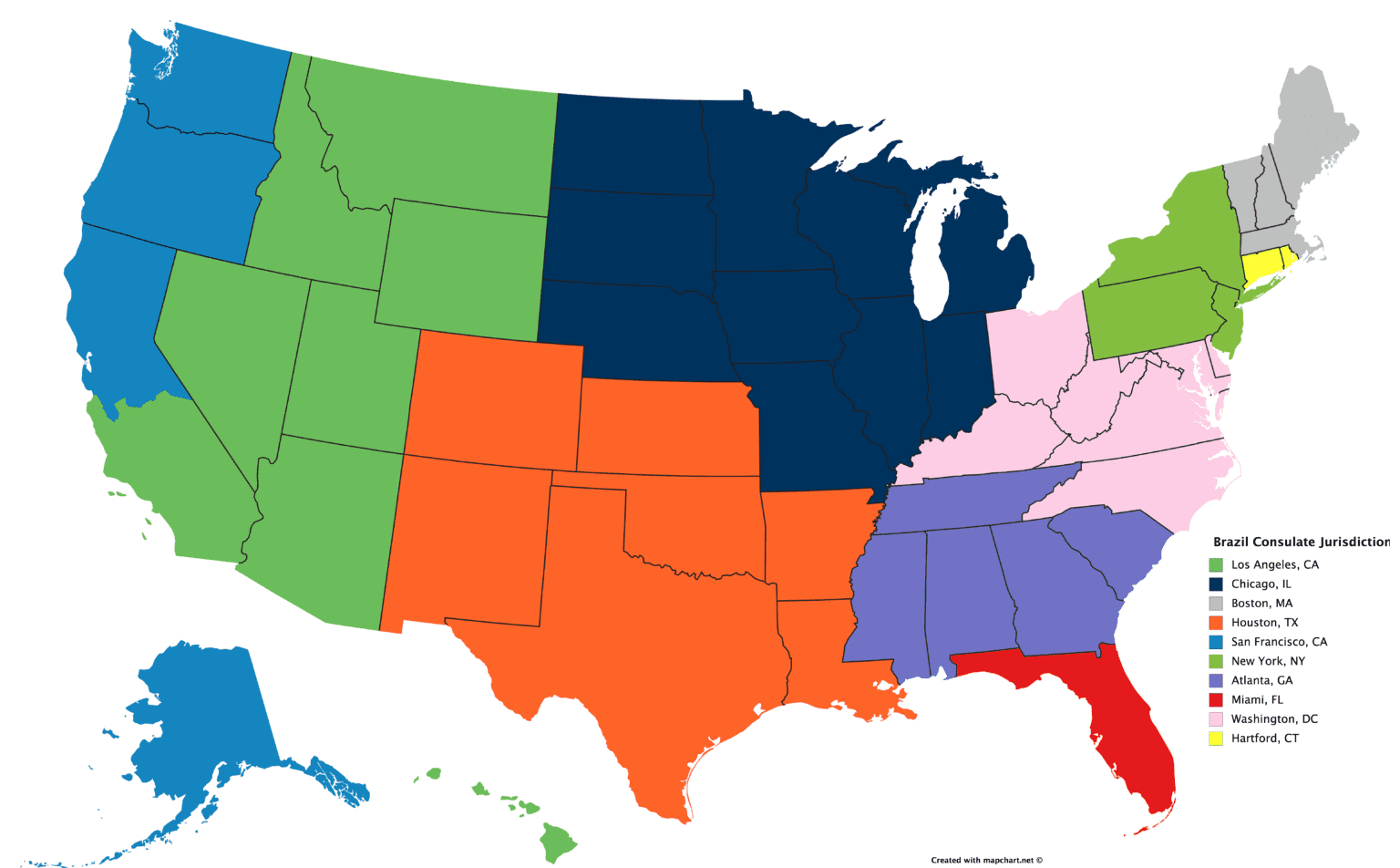 Brazil Consulate Jurisdictions